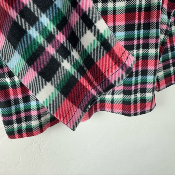 Vera Bradley PJ Pajama Shirt Knit Top Ribbons‎ Plaid Print Fleece Soft Button - Picture 4 of 6